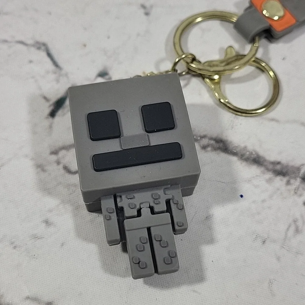 Minecraft‎ Keychains Vinyl 3D Figural Characters Lot Of 2 Clip-On Gamer Wristlet